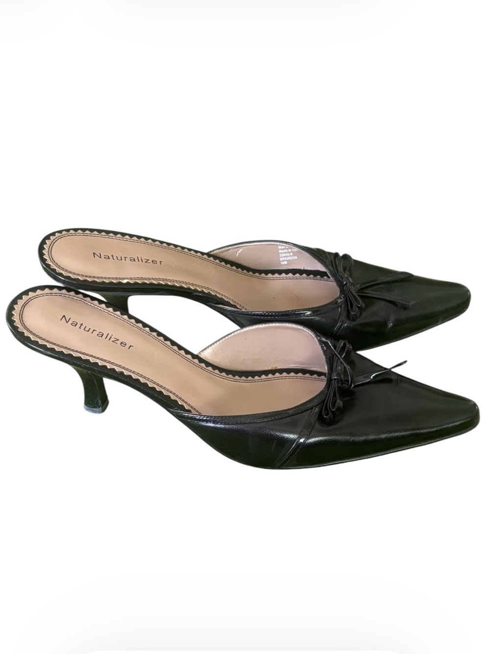 EUC Pointed toe black Naturalizer kitten heel mules size 10